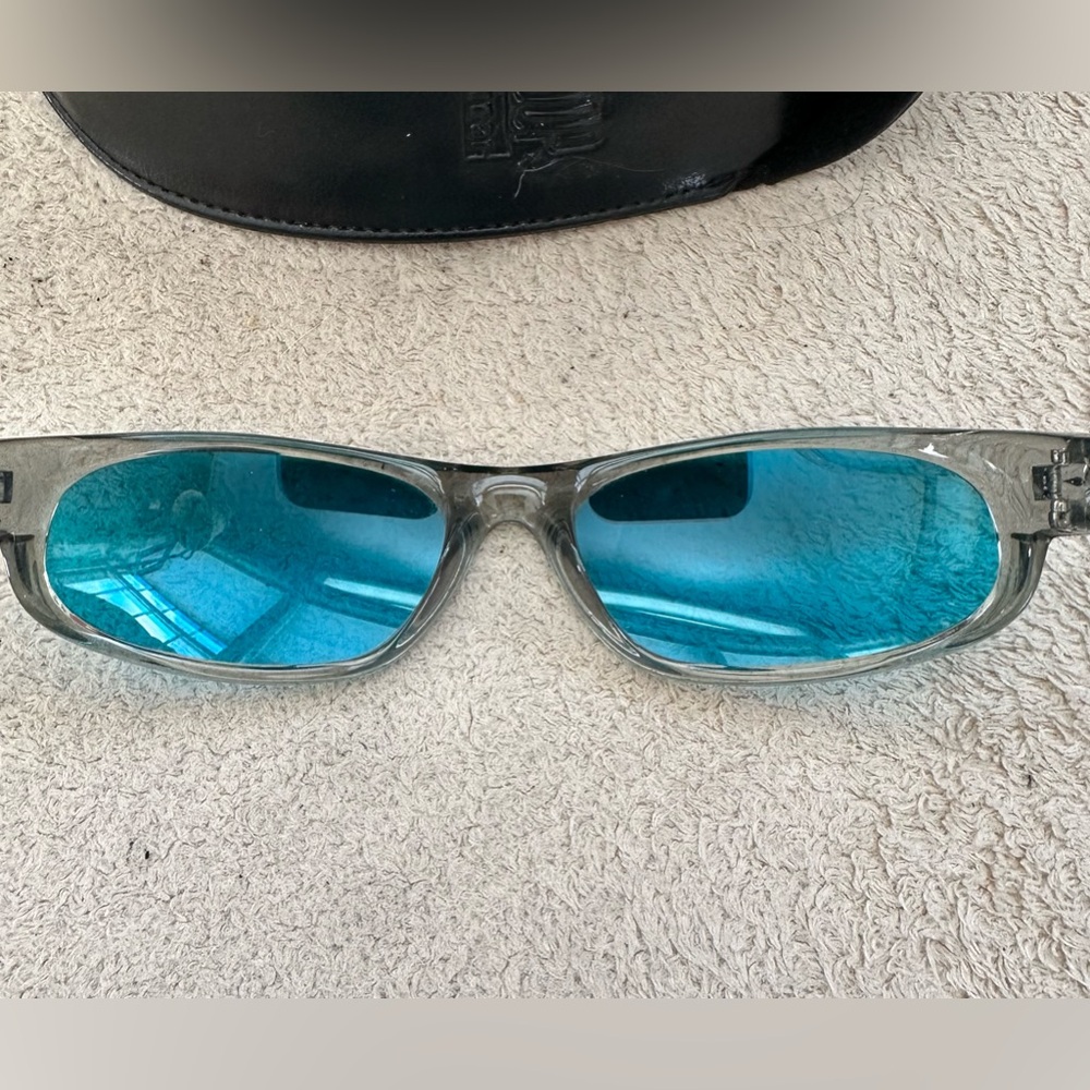 Killer Loop “Zenit” silver/gray metallic unisex Sunglasses with aqua blue lenses - Picture 2 of 8